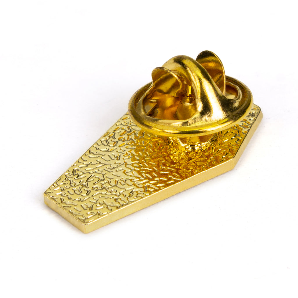 Hellbend Coffin Design Enamel Pin - Gold-Apparel, Goods, & Gear-HellBend Custom Cycles
