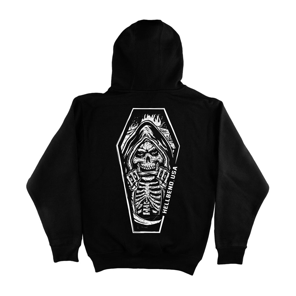 Hellbend Classic Coffin Reaper Zip Up Hoodie-Apparel, Goods, & Gear-HellBend Custom Cycles