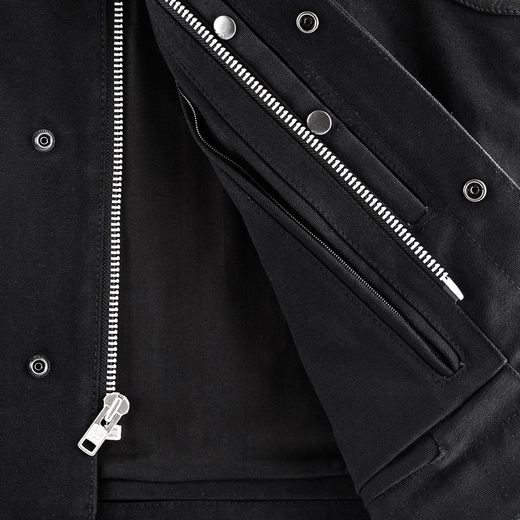 Hellbend Leather Canvas Motorcycle Vest - No Collar-Apparel, Goods, & Gear-HellBend Custom Cycles