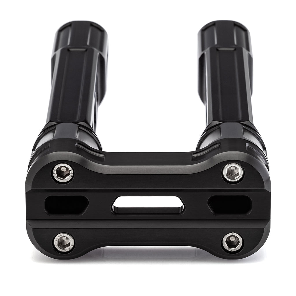 10" Straight Clamp Handlebar Risers for 1" Handlebars - Anodized Black-Bars & Risers-HellBend Custom Cycles