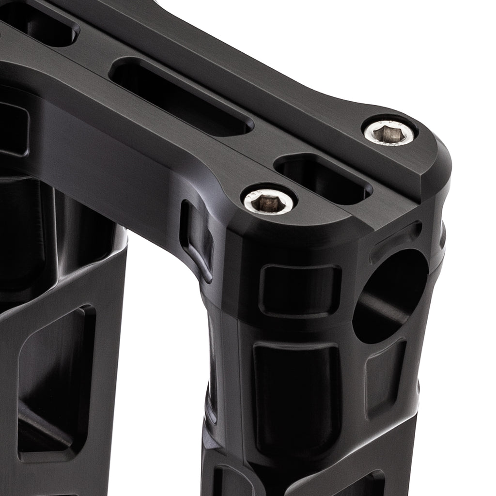 10" Straight Clamp Handlebar Risers for 1" Handlebars - Anodized Black-Bars & Risers-HellBend Custom Cycles
