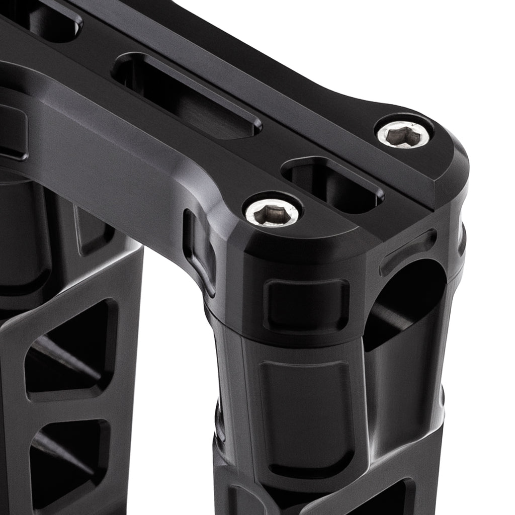 6" Straight Clamp Handlebar Risers for 1" Handlebars - Anodized Black-Bars & Risers-HellBend Custom Cycles