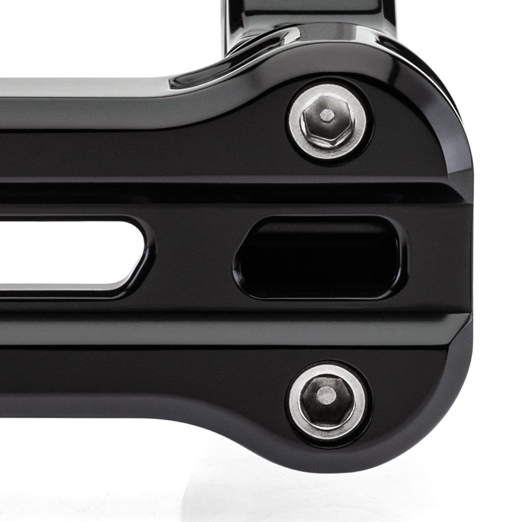 12" Pull-Back Clamp Handlebar Risers for 1" Handlebars - Anodized Black-Bars & Risers-HellBend Custom Cycles