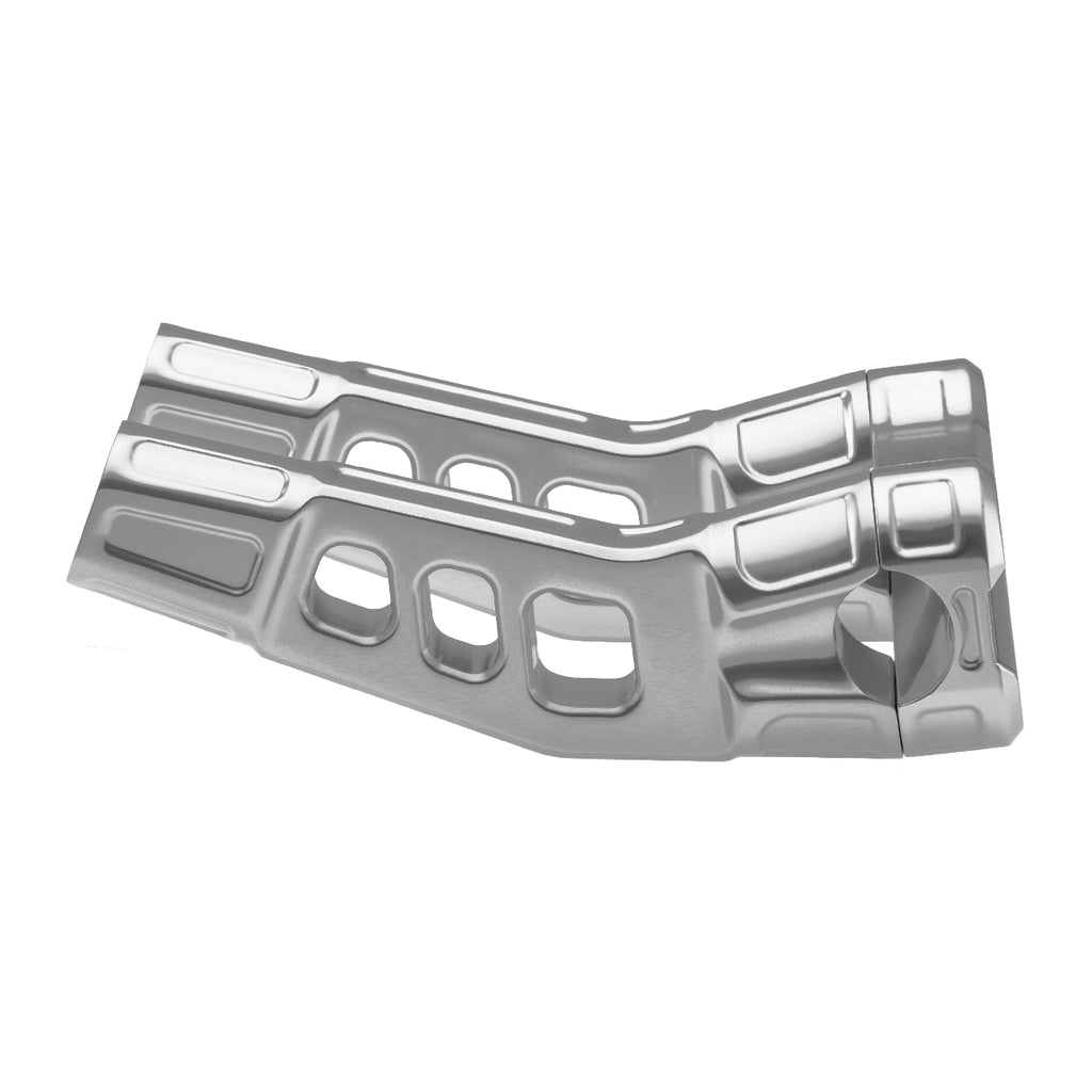 6" Pull-Back Clamp Handlebar Risers for 1" Handlebars - Silver Anodized-Bars & Risers-HellBend Custom Cycles