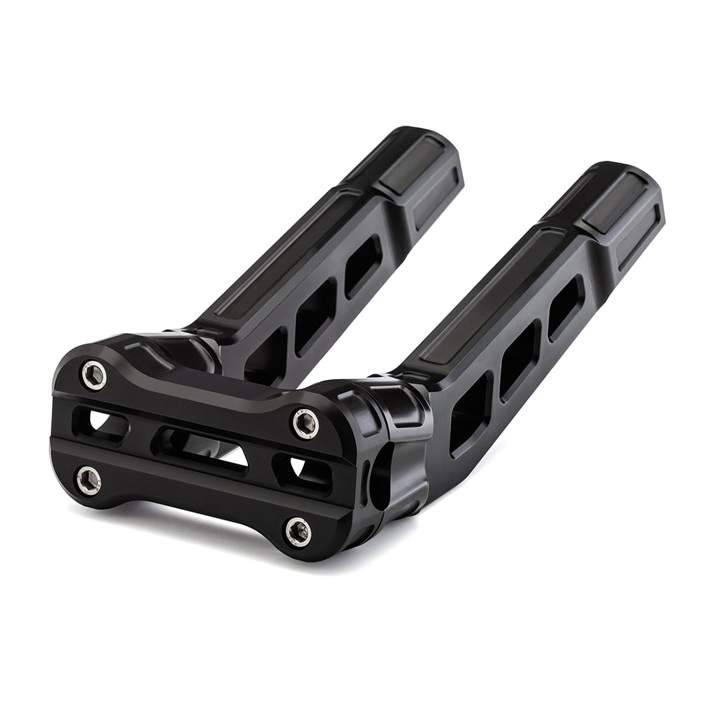 8" Pull-Back Clamp Handlebar Risers for 1" Handlebars - Anodized Black-Bars & Risers-HellBend Custom Cycles