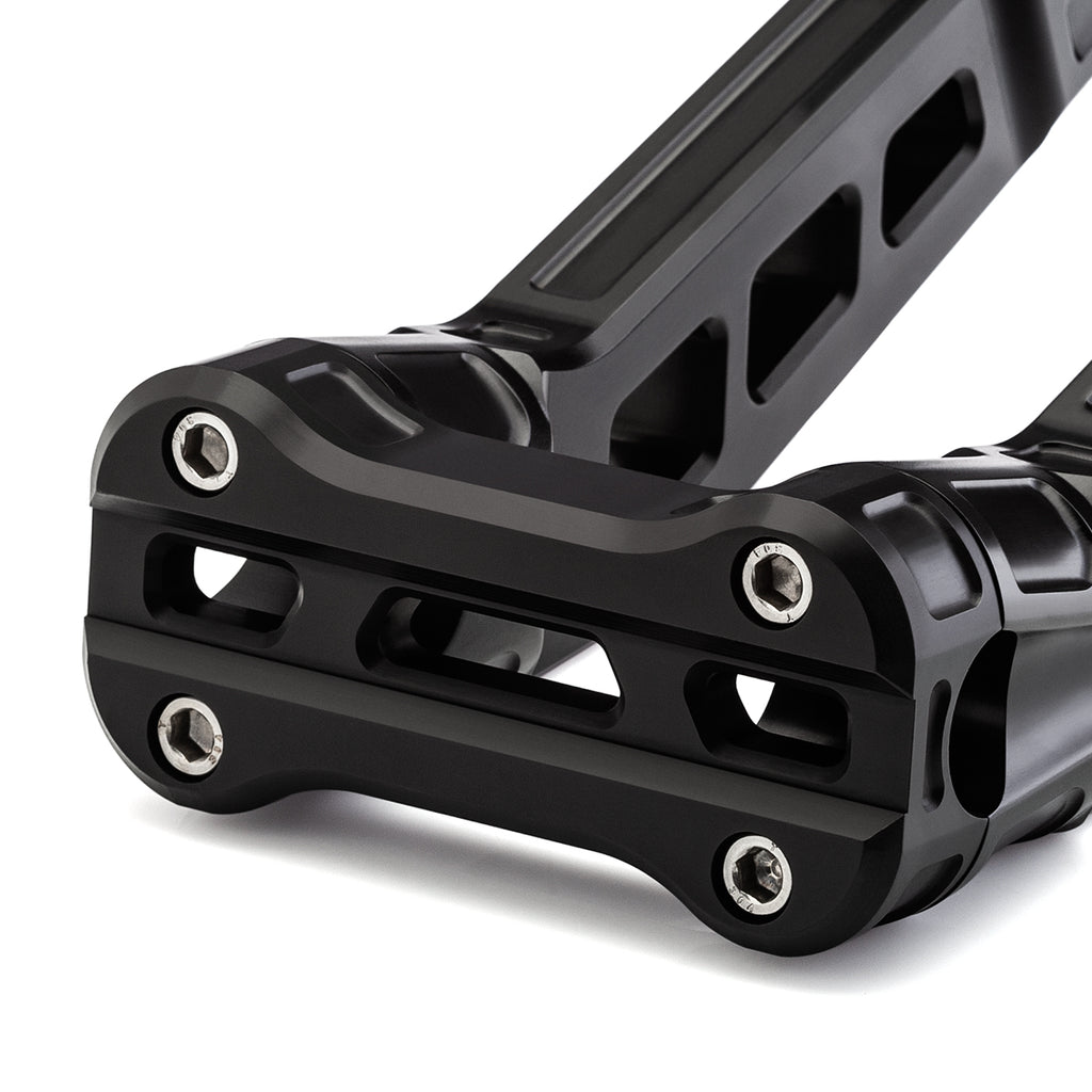 8" Pull-Back Clamp Handlebar Risers for 1" Handlebars - Anodized Black-Bars & Risers-HellBend Custom Cycles