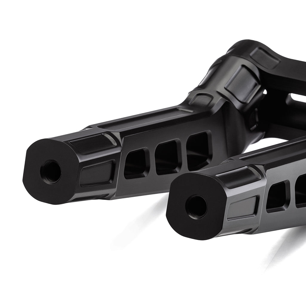 8" Pull-Back Clamp Handlebar Risers for 1" Handlebars - Anodized Black-Bars & Risers-HellBend Custom Cycles