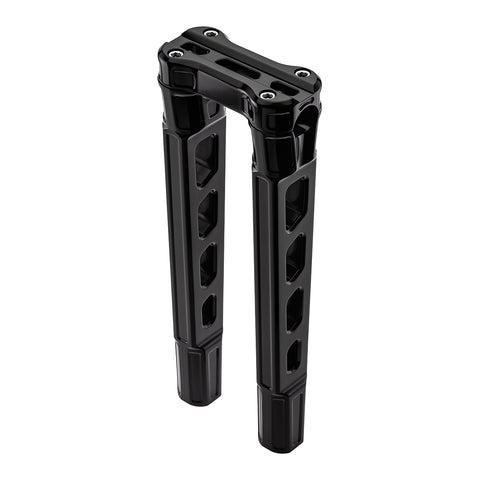 12" Straight Clamp Handlebar Risers for 1" Handlebars - Anodized Black-Bars & Risers-HellBend Custom Cycles