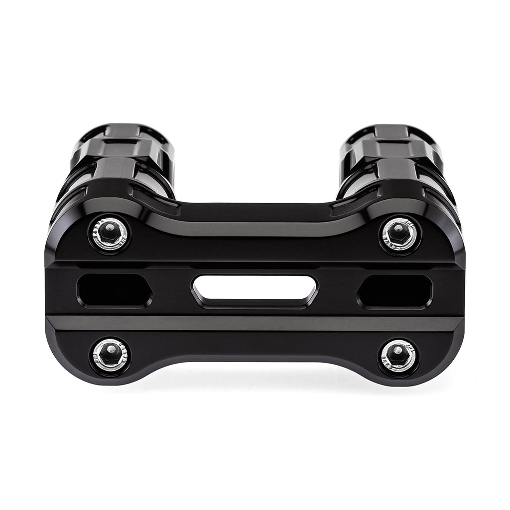 4" Straight Clamp Handlebar Risers for 1-1/8" Handlebars - Anodized Black-Bars & Risers-HellBend Custom Cycles