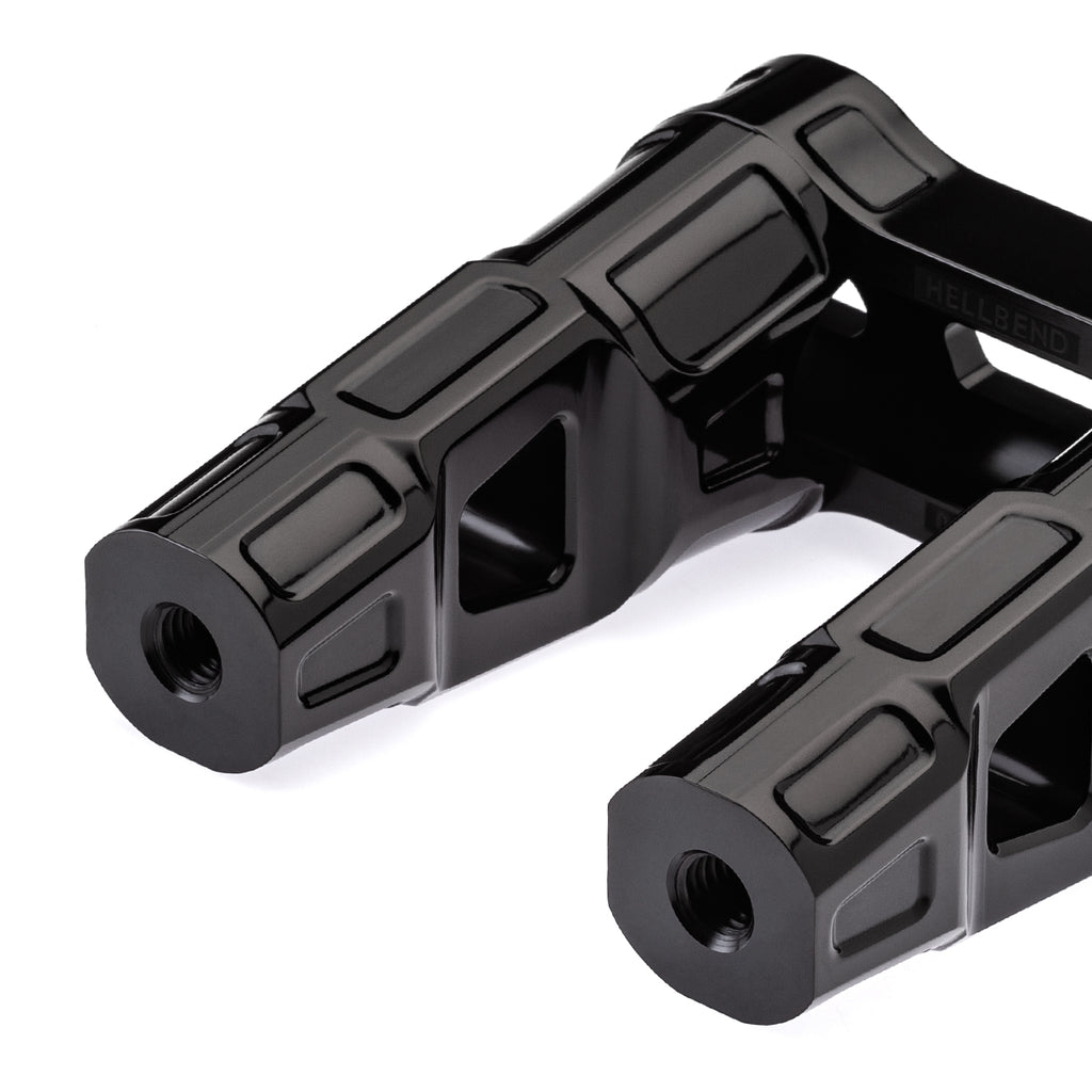 4" Straight Clamp Handlebar Risers for 1-1/8" Handlebars - Anodized Black-Bars & Risers-HellBend Custom Cycles