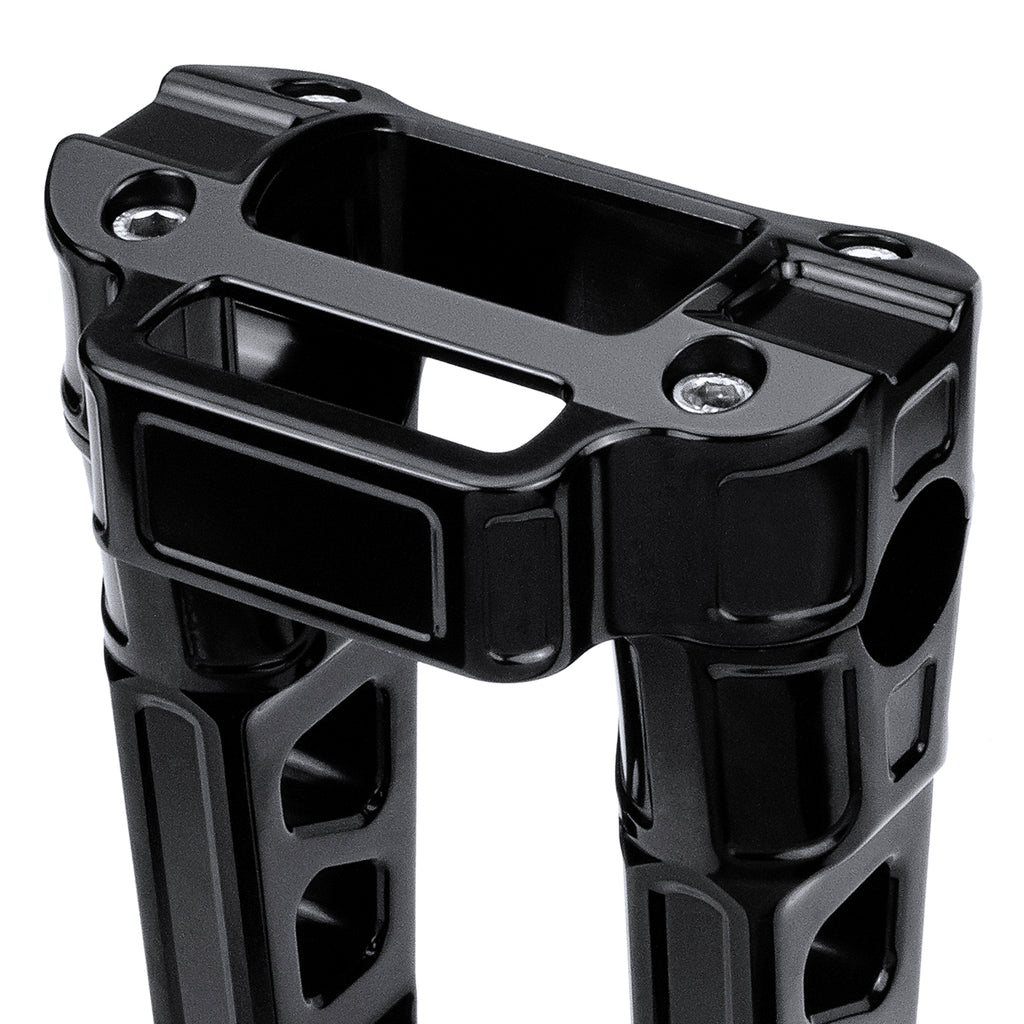 10" Straight Clamp Handlebar Risers for 1" Handlebars - Anodized Black-Bars & Risers-HellBend Custom Cycles