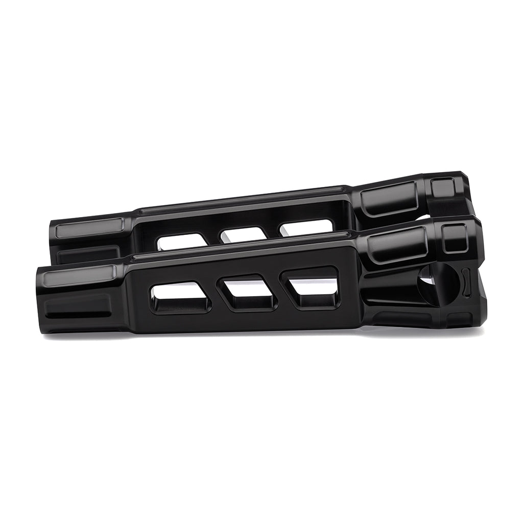 8" Straight Clamp Handlebar Risers for 1-1/8" Handlebars - Anodized Black-Bars & Risers-HellBend Custom Cycles