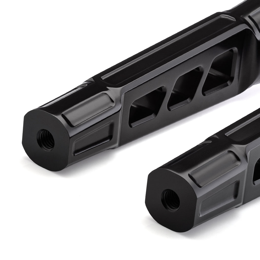 8" Straight Clamp Handlebar Risers for 1-1/8" Handlebars - Anodized Black-Bars & Risers-HellBend Custom Cycles