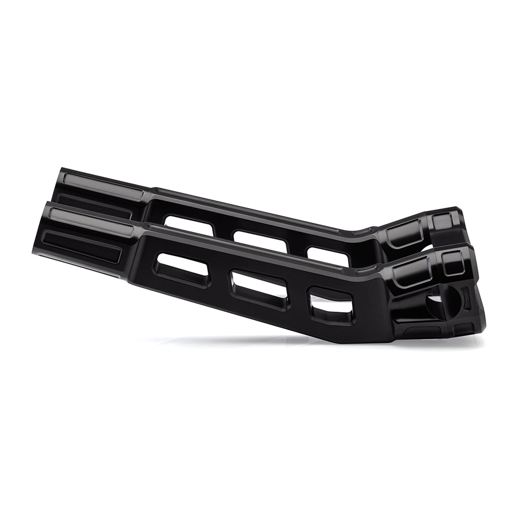 10" Pull-Back Clamp Handlebar Risers for 1-1/8" Handlebars - Anodized Black-Bars & Risers-HellBend Custom Cycles