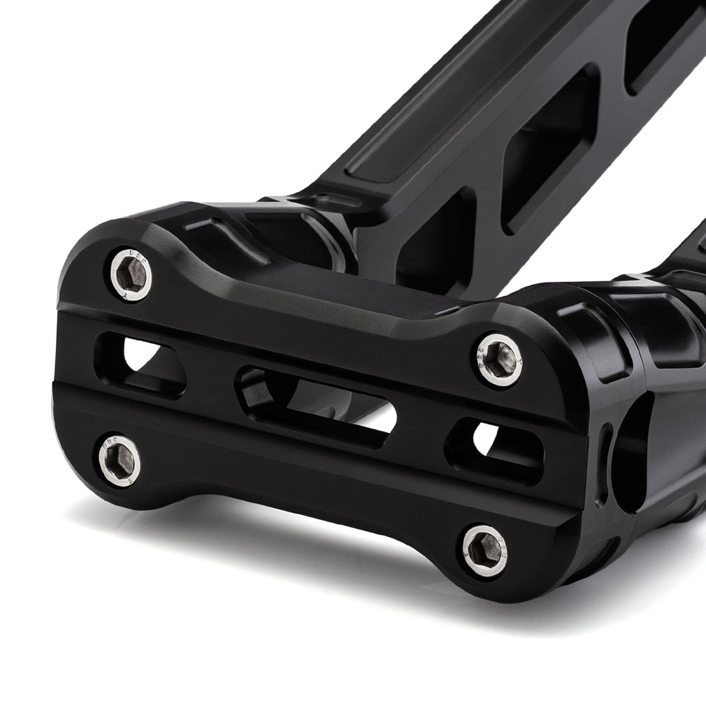 10" Pull-Back Clamp Handlebar Risers for 1-1/8" Handlebars - Anodized Black-Bars & Risers-HellBend Custom Cycles