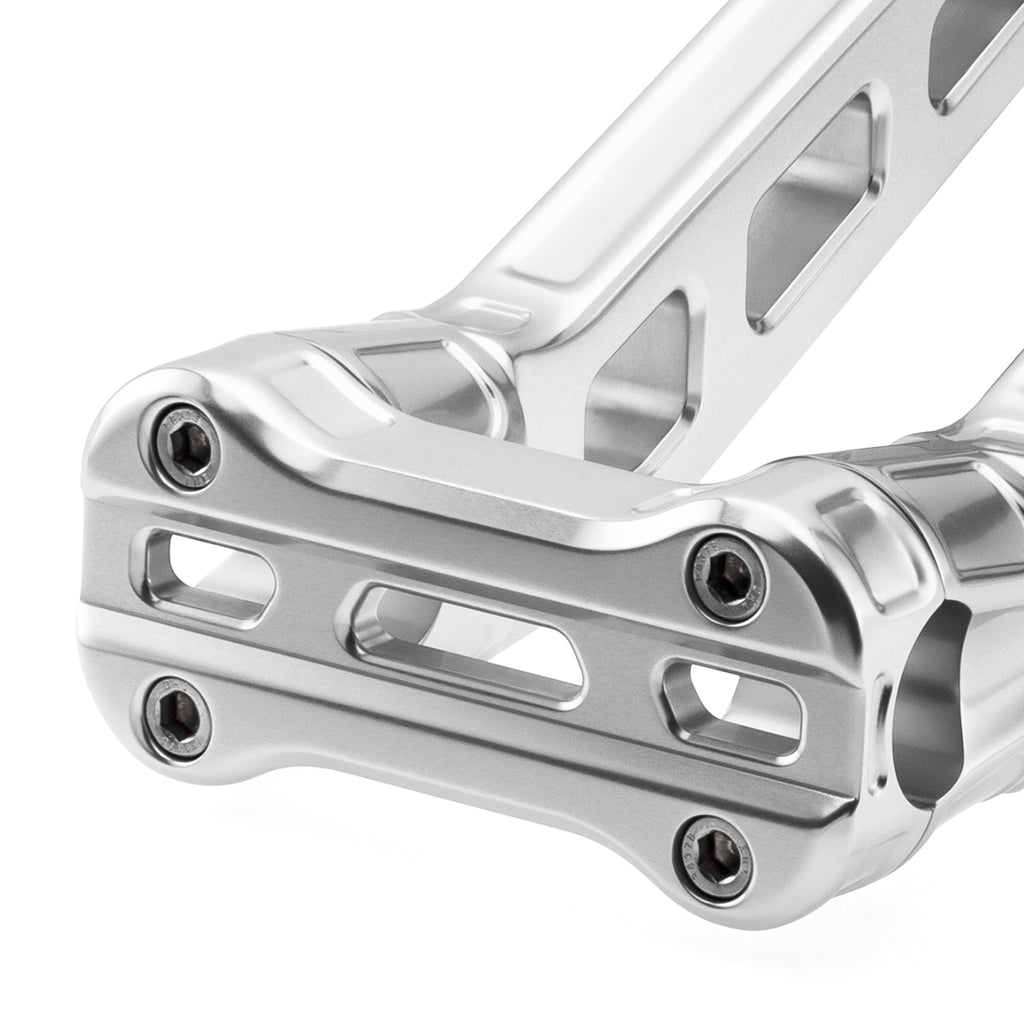 10" Pull-Back Clamp Handlebar Risers for 1-1/8" Handlebars - Natural Anodized-Bars & Risers-HellBend Custom Cycles