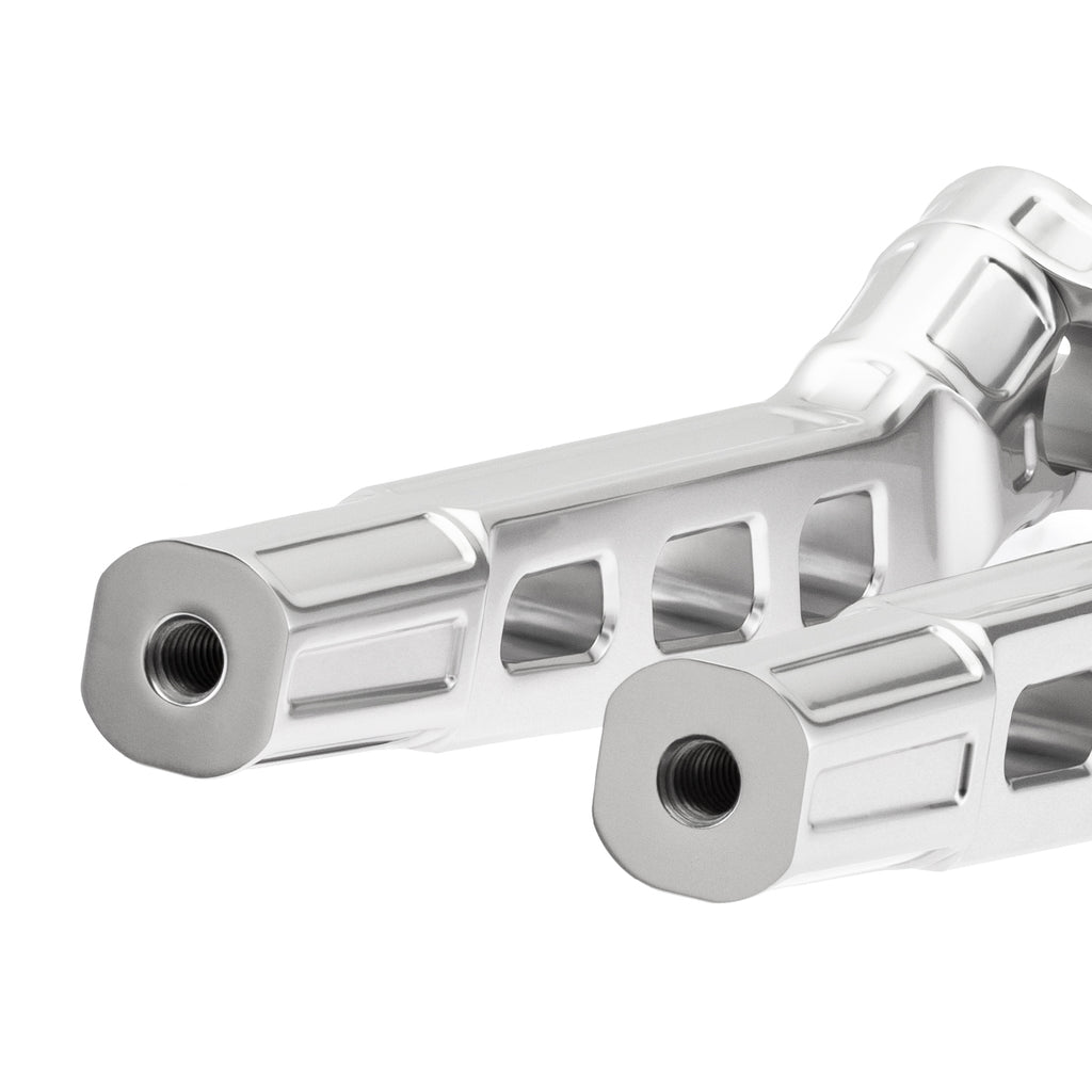 10" Pull-Back Clamp Handlebar Risers for 1-1/8" Handlebars - Natural Anodized-Bars & Risers-HellBend Custom Cycles