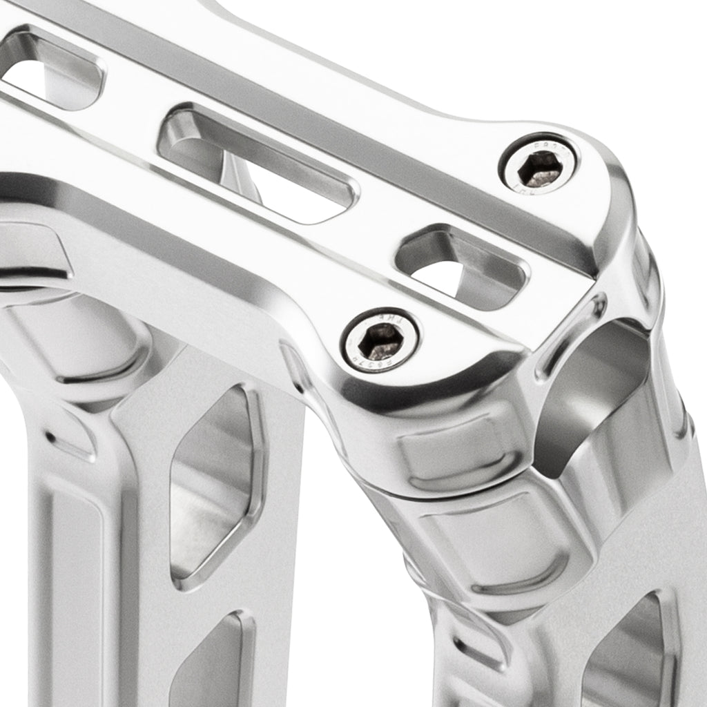 10" Pull-Back Clamp Handlebar Risers for 1-1/8" Handlebars - Natural Anodized-Bars & Risers-HellBend Custom Cycles