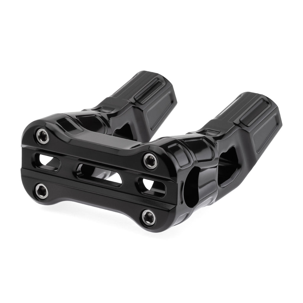 4" Pull-Back Clamp Handlebar Risers for 1-1/8" Handlebars - Anodized Black-Bars & Risers-HellBend Custom Cycles