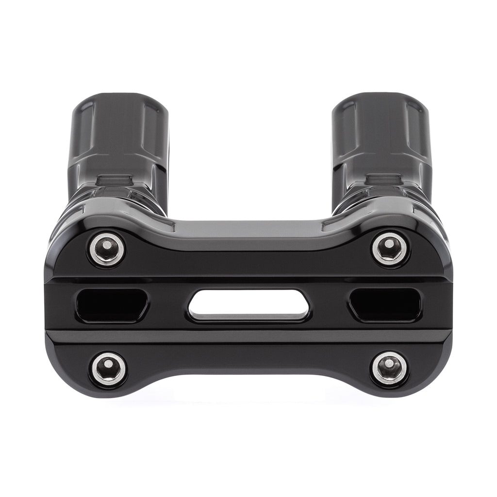 4" Pull-Back Clamp Handlebar Risers for 1-1/8" Handlebars - Anodized Black-Bars & Risers-HellBend Custom Cycles
