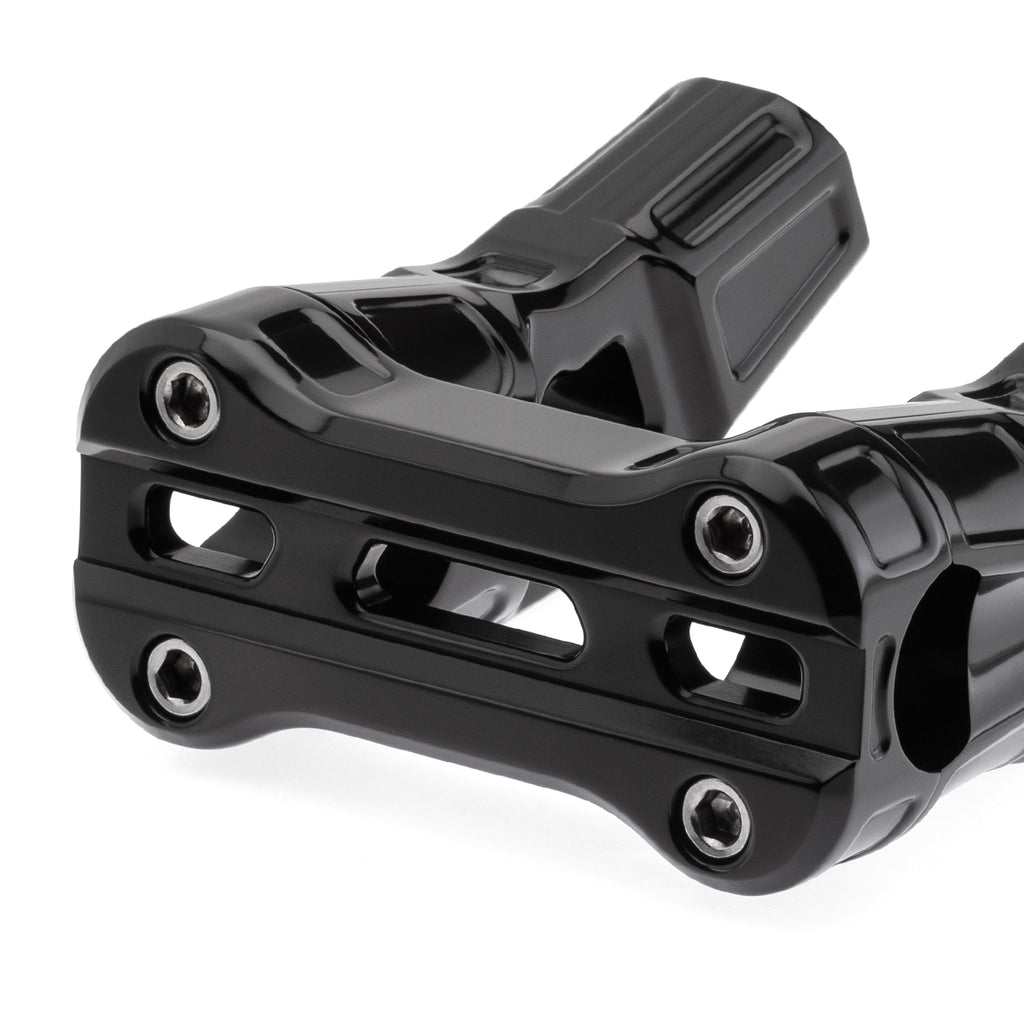 4" Pull-Back Clamp Handlebar Risers for 1-1/8" Handlebars - Anodized Black-Bars & Risers-HellBend Custom Cycles