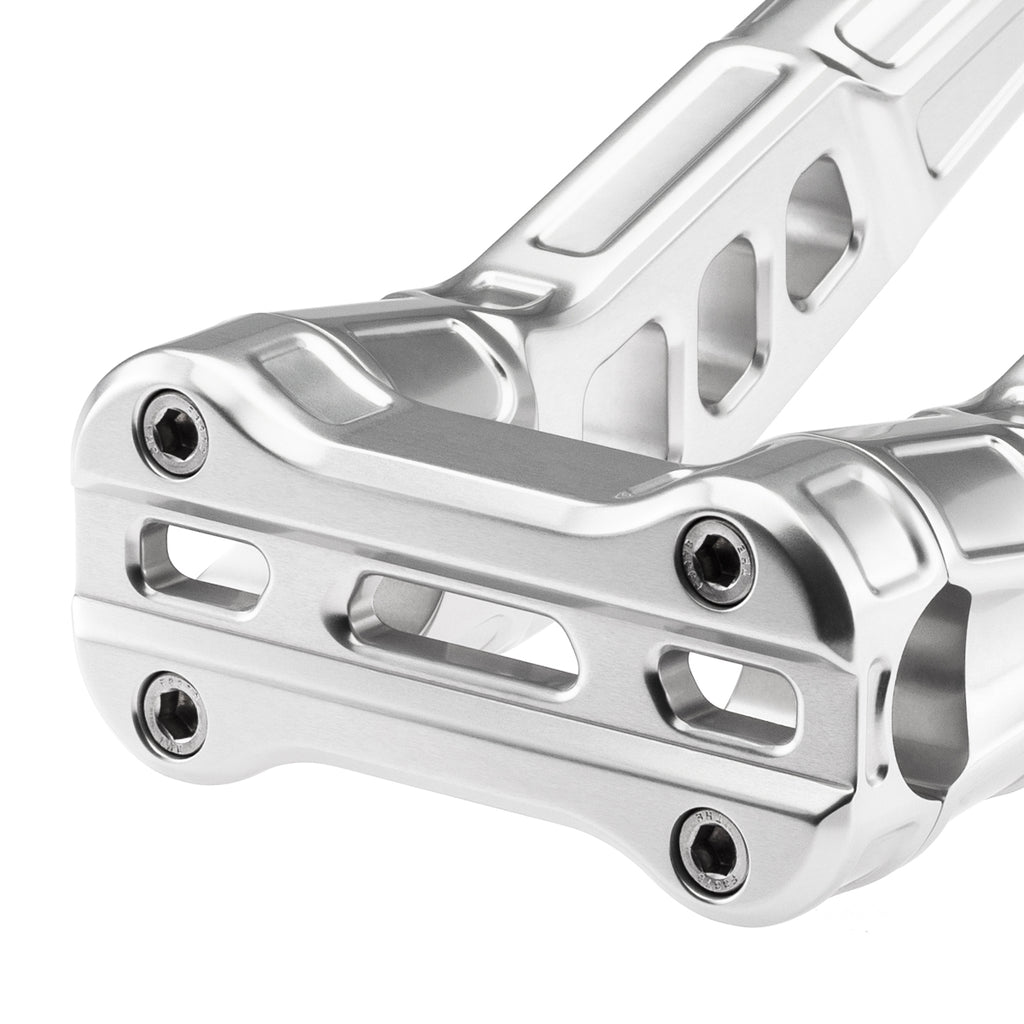 6" Pull-Back Clamp Handlebar Risers for 1-1/8" Handlebars -Natural Anodized-Bars & Risers-HellBend Custom Cycles