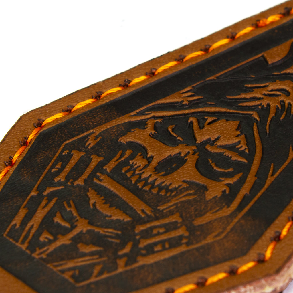 Hellbend Coffin/Reaper Design Leather Keychain-Apparel, Goods, & Gear-HellBend Custom Cycles