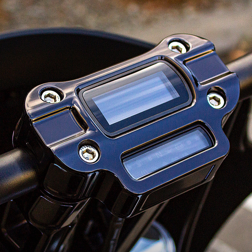 6" Pull-Back Clamp Handlebar Risers for 1" Handlebars - Anodized Black-Bars & Risers-HellBend Custom Cycles