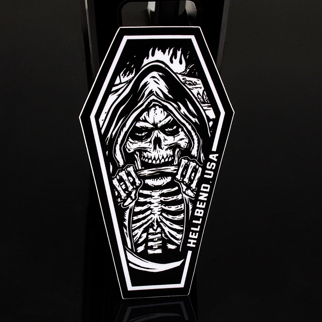 Hellbend Coffin Design Sticker-Apparel, Goods, & Gear-HellBend Custom Cycles
