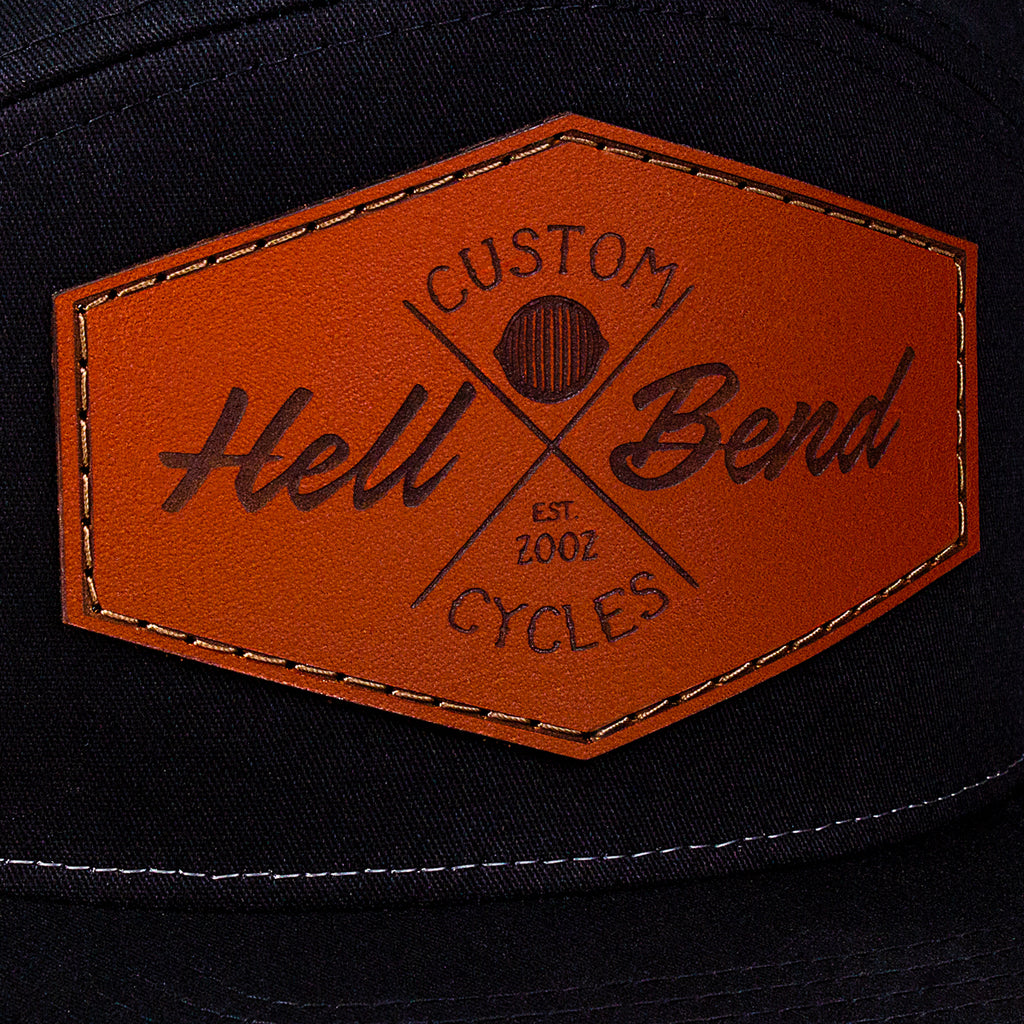 Hellbend Premium Black 7-Panel Mesh Back Hat - HB Custom Cycle-Apparel, Goods, & Gear-HellBend Custom Cycles