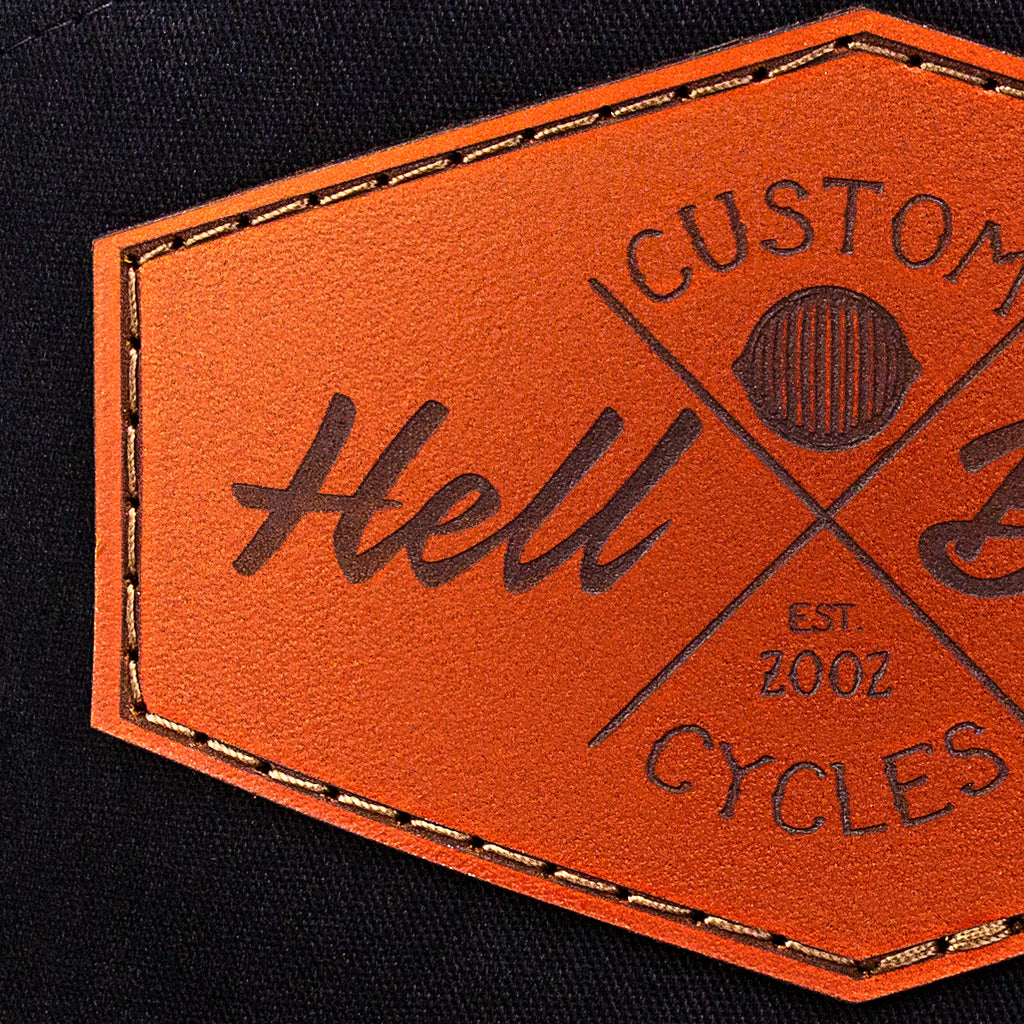 Hellbend Premium Black 7-Panel Mesh Back Hat - HB Custom Cycle-Apparel, Goods, & Gear-HellBend Custom Cycles