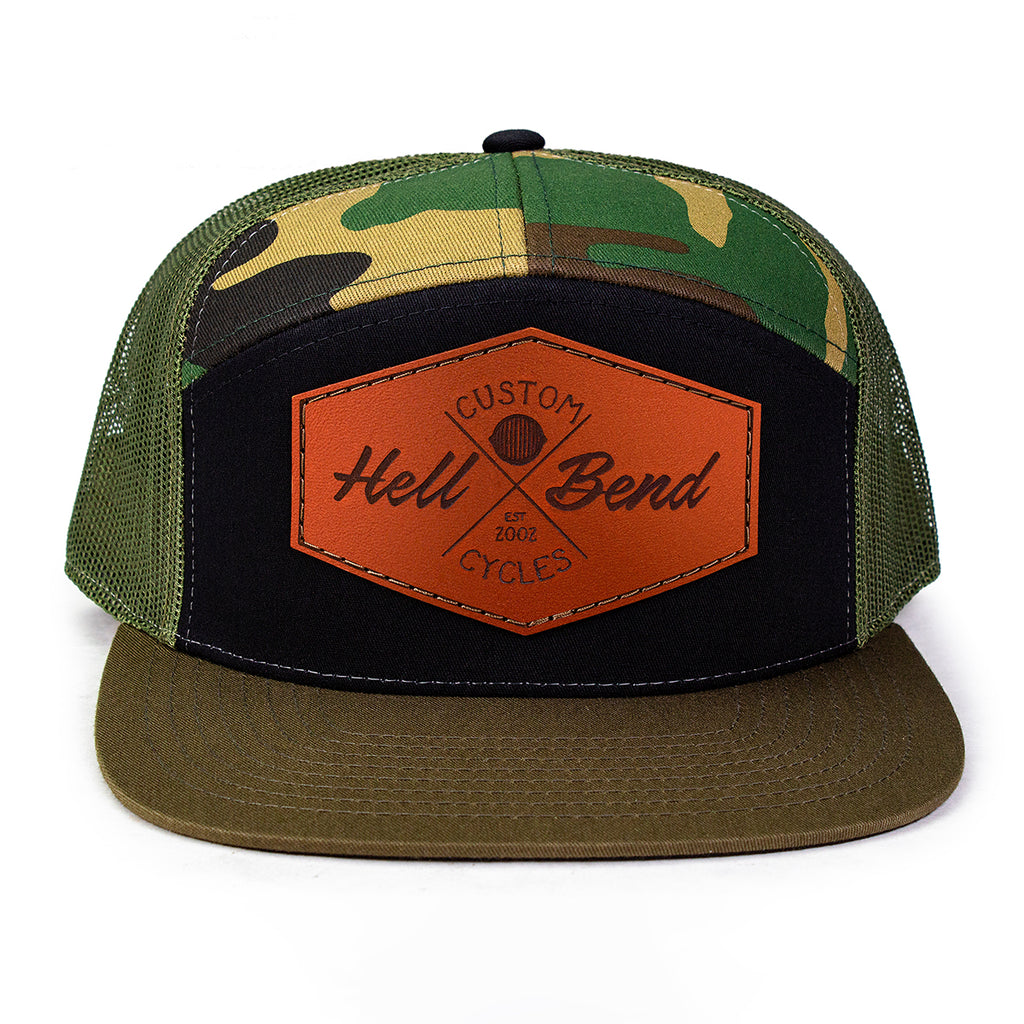 Hellbend Premium Camo 7-Panel Mesh Back Hat - HB Custom Cycle-Apparel, Goods, & Gear-HellBend Custom Cycles