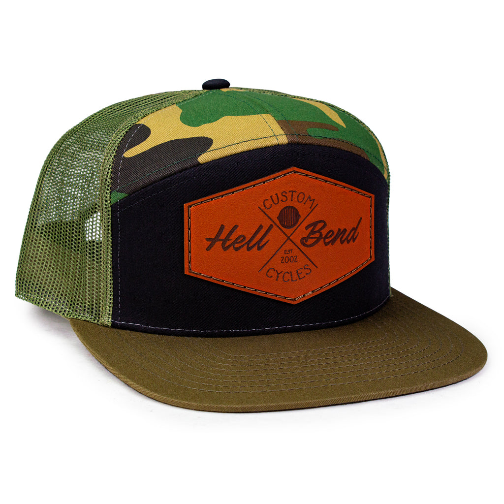 Hellbend Premium Camo 7-Panel Mesh Back Hat - HB Custom Cycle-Apparel, Goods, & Gear-HellBend Custom Cycles