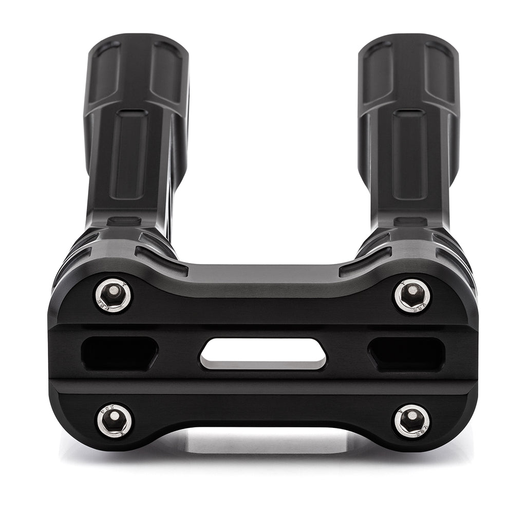 6" Pull-Back Clamp Handlebar Risers for 1" Handlebars - Anodized Black-Bars & Risers-HellBend Custom Cycles