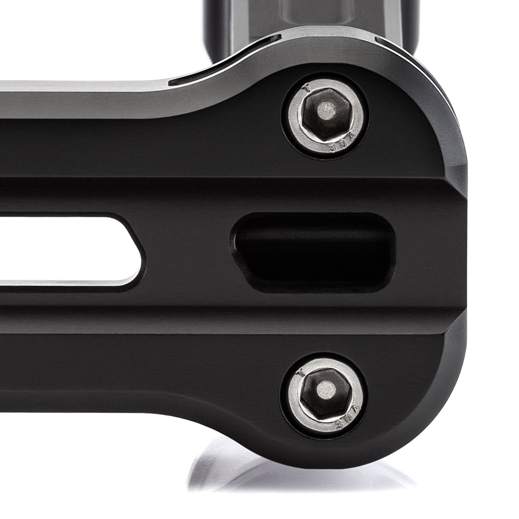 6" Pull-Back Clamp Handlebar Risers for 1-1/8" Handlebars - Anodized Black-Bars & Risers-HellBend Custom Cycles