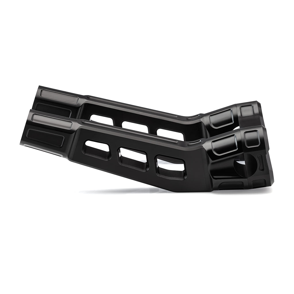 8" Pull-Back Clamp Handlebar Risers for 1-1/8" Handlebars - Anodized Black-Bars & Risers-HellBend Custom Cycles