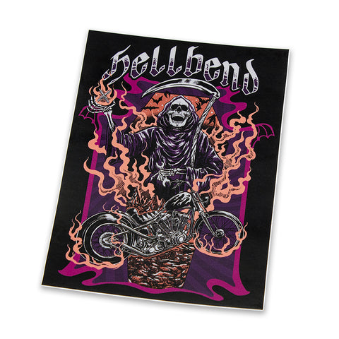 Hellbend Reaper Fire Design Sticker-Apparel, Goods, & Gear-HellBend Custom Cycles