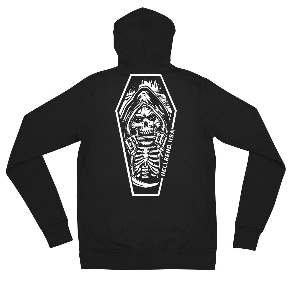 HELLBEND CLASSIC COFFIN REAPER ZIP UP HOODIE-Apparel, Goods, & Gear-HellBend Custom Cycles